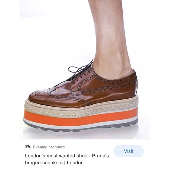 PRADA | Platform Jute Espadrilles Brogues Size 38 - Picture 13 of 16